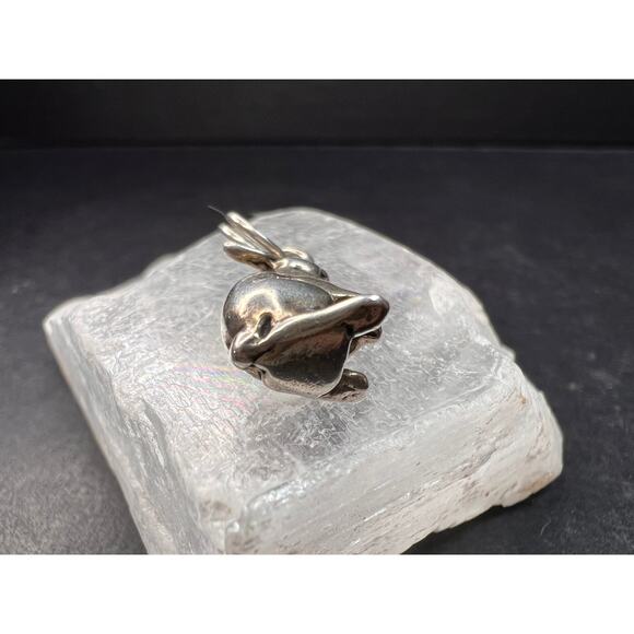 Vintage Sterling Silver MCM Rabbit Charm Bunny Pendant Jewelry Fine Silver - Picture 5 of 16